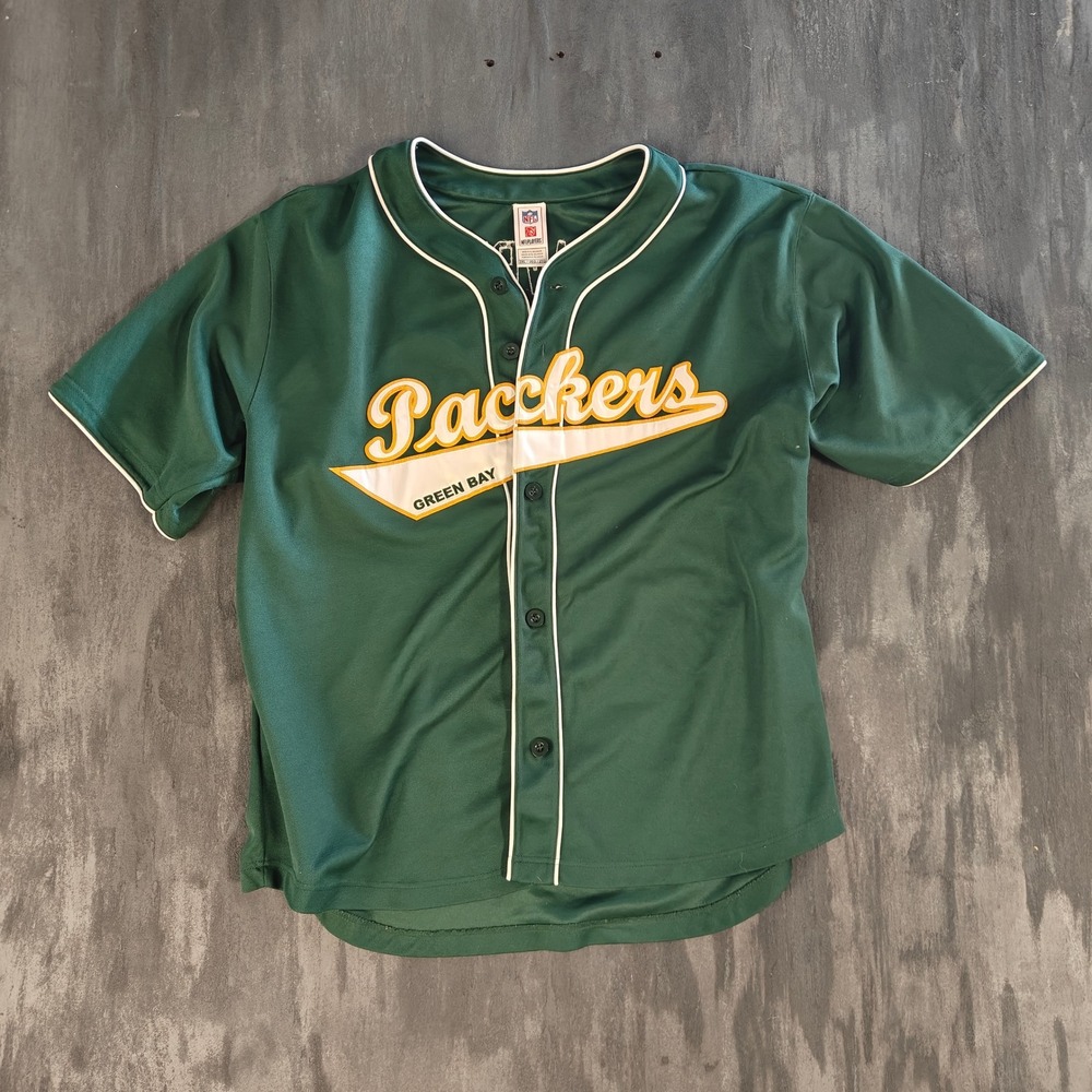 Vintage Brett Favre Green Bay Packers Baseball Jersey‎ Mens 2XL Green 2000s